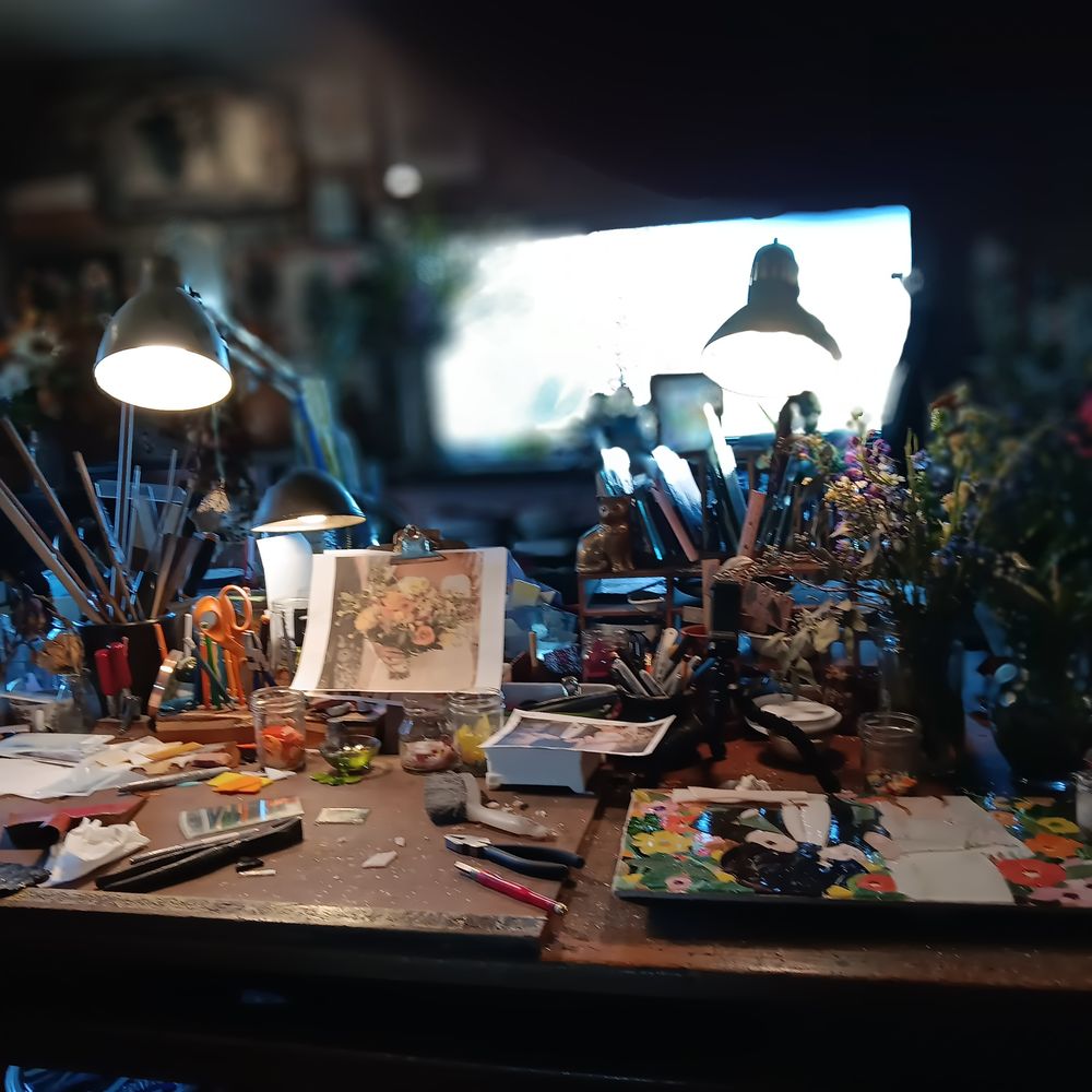 Sequential Glass Art Mosiac & Rustic Rosemaling