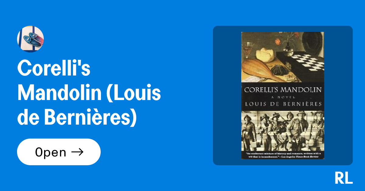 Corelli's Mandolin (Louis de Bernières) | Sarah Cooney | Rec League