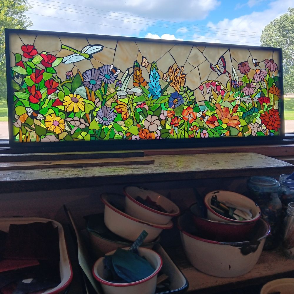 Sequential Glass Art Mosiac & Rustic Rosemaling